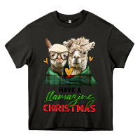 Asphalt have a llamazing christmas alpaca head Heavy Core Tee - LillyAllenDesigns