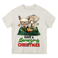 Cream have a llamazing christmas alpaca head Heavy Core Tee - LillyAllenDesigns