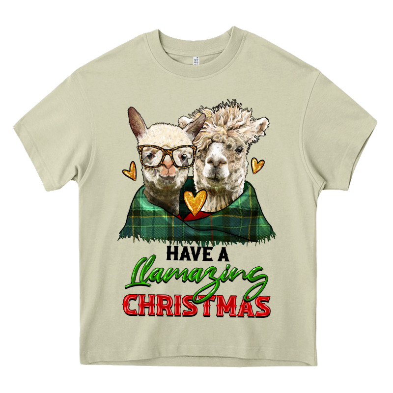 Have A Llamazing Christmas Alpaca Head Heavy Core Tee by LillyAllenDesigns | Teevron
