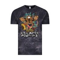 Cloud Black Just a little moody baby cow Vintage Tee - HowdyJamesFarm