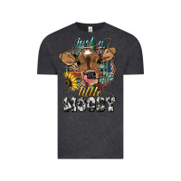 Vintage Black Just a little moody baby cow Vintage Tee - HowdyJamesFarm