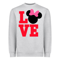 Heather Grey Minnie Mouse Heavyweight Sweatshirt - CowhideDigitalArt