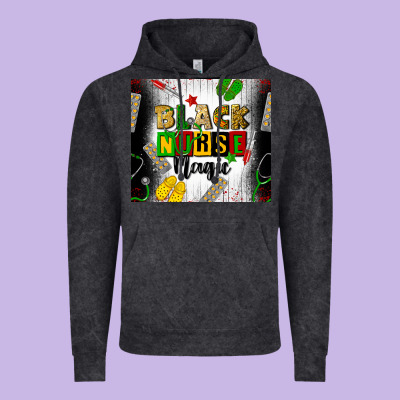 Black Nurse Magic Vintage Hoodie Designed By Cowgirlartshop