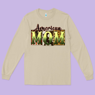 American Mom Mother's Day Long Sleeve Tee Designed By Cowgirlartshop