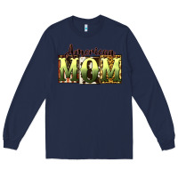 Navy American Mom Mother's Day Long Sleeve Tee - CowGirlArtShop
