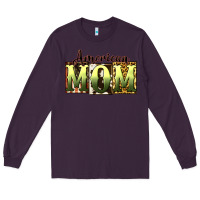 Plum American Mom Mother's Day Long Sleeve Tee - CowGirlArtShop