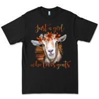 Black Just a Girl Who Loves Goat Premium Tee - Bettercallsaul