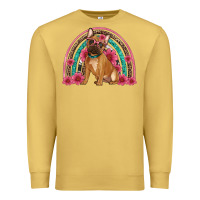 Antique Gold french bulldog floral rainbow Premium Sweatshirt - Artiststas