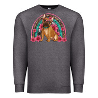 Charcoal Heather french bulldog floral rainbow Premium Sweatshirt - Artiststas