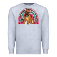 Heather Grey french bulldog floral rainbow Premium Sweatshirt - Artiststas
