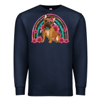 Navy french bulldog floral rainbow Premium Sweatshirt - Artiststas
