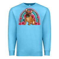Ocean Blue french bulldog floral rainbow Premium Sweatshirt - Artiststas