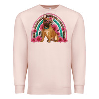 Pale Pink french bulldog floral rainbow Premium Sweatshirt - Artiststas