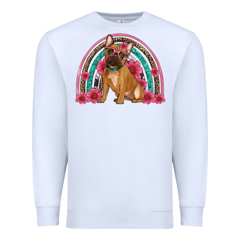 French Bulldog Floral Rainbow Premium Sweatshirt by Artiststas | Teevron