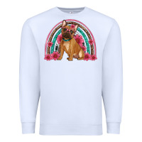White french bulldog floral rainbow Premium Sweatshirt - Artiststas