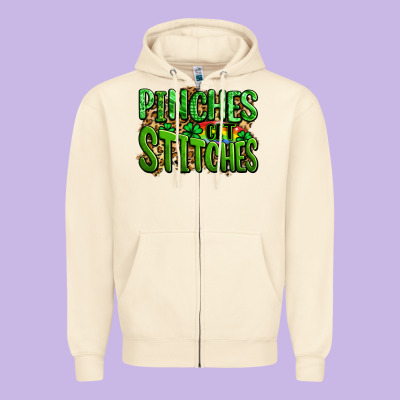 Pinches Get Stitches St Patricks Zipper Hoodie Designed By Lillyallendesigns