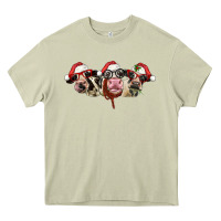 Mossy christmas holstein cows Heavy Core Tee - LillyAllenDesigns