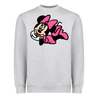 Heather Grey Minnie Mouse Heavyweight Sweatshirt - CowhideDigitalArt