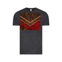 Vintage Black red roses with leopard Vintage Tee - TumblerDesignByShophia