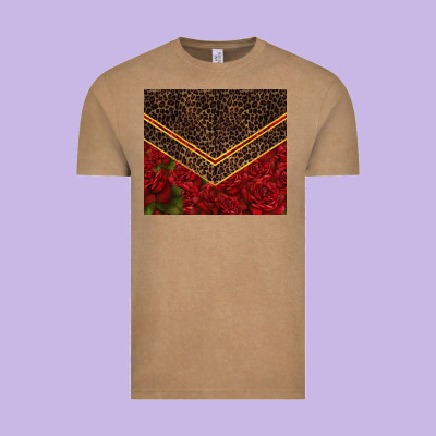 Red Roses With Leopard Vintage Tee Designed By Tumblerdesignbyshophia