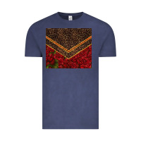 Vintage Denim red roses with leopard Vintage Tee - TumblerDesignByShophia