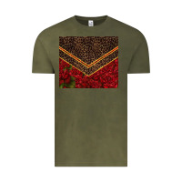 Vintage Olive red roses with leopard Vintage Tee - TumblerDesignByShophia