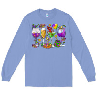 Colony Blue Mardi Gras wine glasses Long Sleeve Tee - HowdyJamesFarm