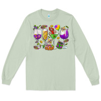 Matcha Mardi Gras wine glasses Long Sleeve Tee - HowdyJamesFarm