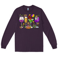 Plum Mardi Gras wine glasses Long Sleeve Tee - HowdyJamesFarm