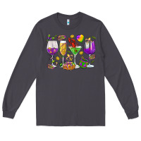 Smoke Mardi Gras wine glasses Long Sleeve Tee - HowdyJamesFarm