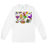 White Mardi Gras wine glasses Long Sleeve Tee - HowdyJamesFarm