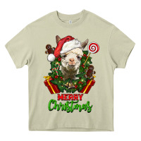 Mossy merry christmas alpaca face Heavy Core Tee - LillyAllenDesigns