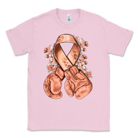 Bubblegum Pink Uterine Cancer peach ribbon with boxing gloves Classic Tee - NancyCooperArtShop