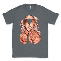 Charcoal Heather Uterine Cancer peach ribbon with boxing gloves Classic Tee - NancyCooperArtShop