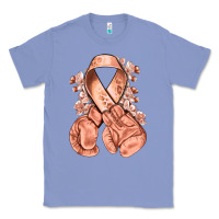 Colony Blue Uterine Cancer peach ribbon with boxing gloves Classic Tee - NancyCooperArtShop