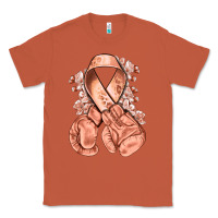 Copper Uterine Cancer peach ribbon with boxing gloves Classic Tee - NancyCooperArtShop