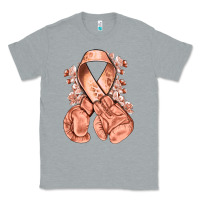Heather Grey Uterine Cancer peach ribbon with boxing gloves Classic Tee - NancyCooperArtShop