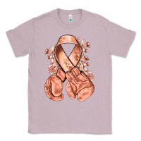 Lilac Uterine Cancer peach ribbon with boxing gloves Classic Tee - NancyCooperArtShop