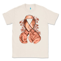 Natural Uterine Cancer peach ribbon with boxing gloves Classic Tee - NancyCooperArtShop