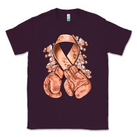 Plum Uterine Cancer peach ribbon with boxing gloves Classic Tee - NancyCooperArtShop