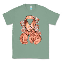 Sage Uterine Cancer peach ribbon with boxing gloves Classic Tee - NancyCooperArtShop