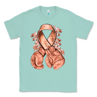Seafoam Uterine Cancer peach ribbon with boxing gloves Classic Tee - NancyCooperArtShop
