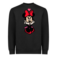Black Minnie Mouse Heavyweight Sweatshirt - CowhideDigitalArt