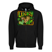 Black lucky st patricks day hearts Zipper Hoodie - LillyAllenDesigns