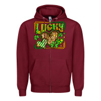 Burgundy lucky st patricks day hearts Zipper Hoodie - LillyAllenDesigns