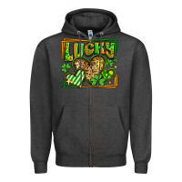 Charcoal Heather lucky st patricks day hearts Zipper Hoodie - LillyAllenDesigns