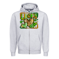 Heather Grey lucky st patricks day hearts Zipper Hoodie - LillyAllenDesigns