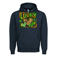 Navy lucky st patricks day hearts Zipper Hoodie - LillyAllenDesigns