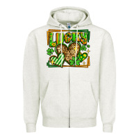 Oatmeal Heather lucky st patricks day hearts Zipper Hoodie - LillyAllenDesigns