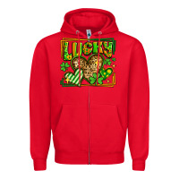 Red lucky st patricks day hearts Zipper Hoodie - LillyAllenDesigns